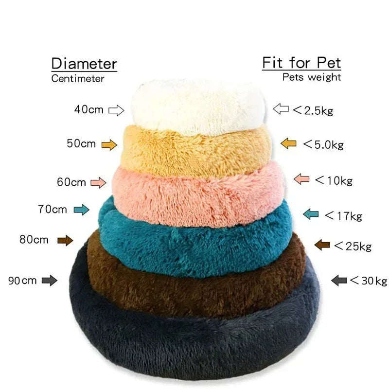 Cama Donut Calmante | Pelúcia Ultra Macia para Gatos e Cães de Pequeno Porte