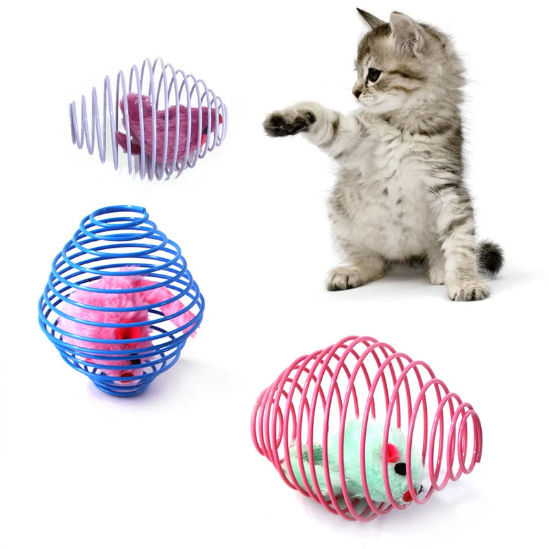 Kit de Brinquedos Interativos para Gatos – Bolinhas, Ratinhos e Molas Divertidas | Almadebicho