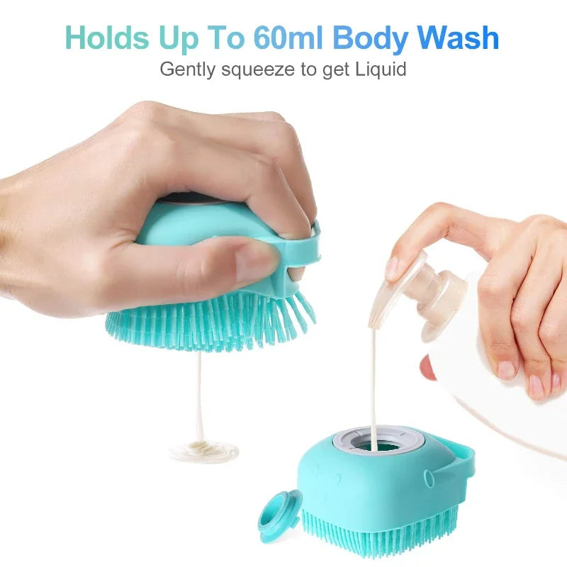 SpaPet – Escova Massageadora com Dispenser de Shampoo