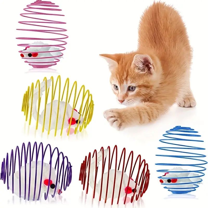Kit de Brinquedos Interativos para Gatos – Bolinhas, Ratinhos e Molas Divertidas | Almadebicho