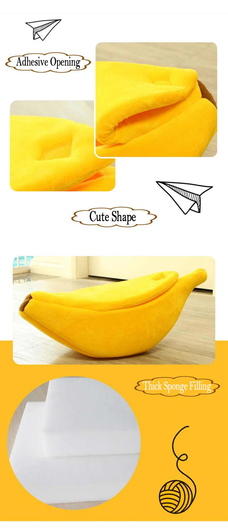 BananaDream – Cama Divertida e Aconchegante para Pets